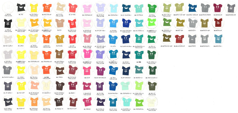 Tシャツのプリントカラー